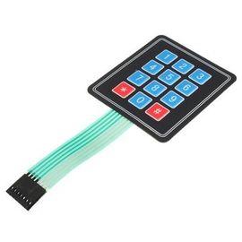 Custom 4x3 Array 12 Keys Matrix Membrane Switches Keypads With Embossed Metal Buttons