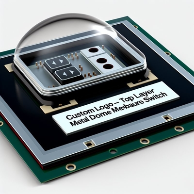 Custom Logo Top Layer Metal Dome Membrane Switch in Multi-Layer Structure with PVC Overlay Material