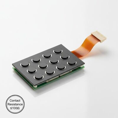 Silkscreen Printing PCB Membrane Switch Offering Contact Resistance ≤100Ω Female Connector Tail Ideal for Security System Interfaces
