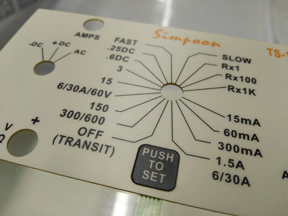 ZIP Embossed Custom Thin Film Flexible Membrane Key Switch With 3M467 / 3M468 Adhesive