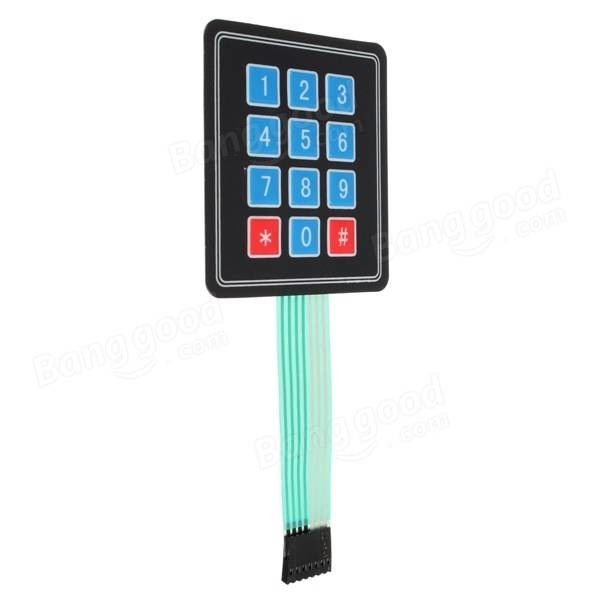 Custom 4x3 Array 12 Keys Matrix Membrane Switches Keypads With Embossed Metal Buttons
