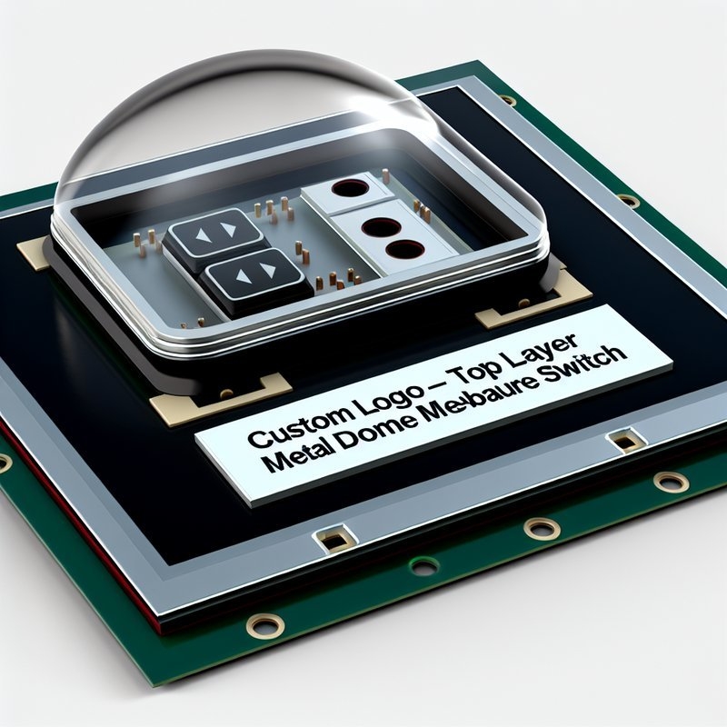 Custom Logo Top Layer Metal Dome Membrane Switch in Multi-Layer Structure with PVC Overlay Material