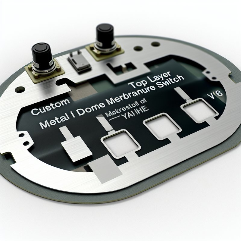 Custom Logo Top Layer Metal Dome Membrane Switch in Multi-Layer Structure with PVC Overlay Material