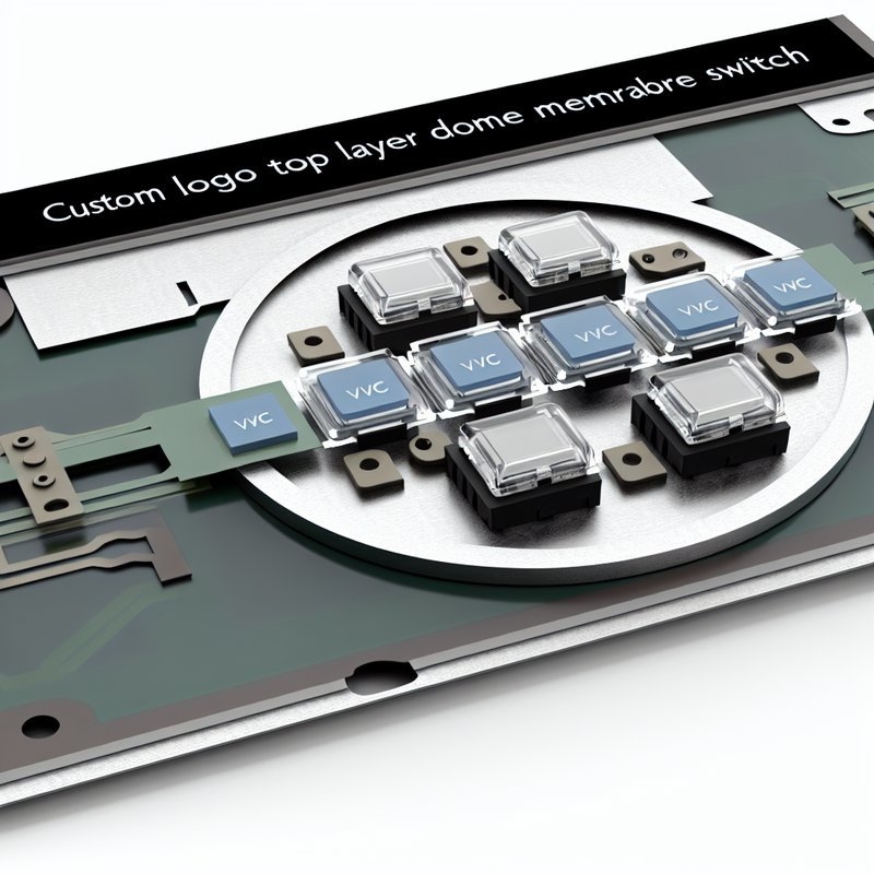 Custom Logo Top Layer Metal Dome Membrane Switch in Multi-Layer Structure with PVC Overlay Material