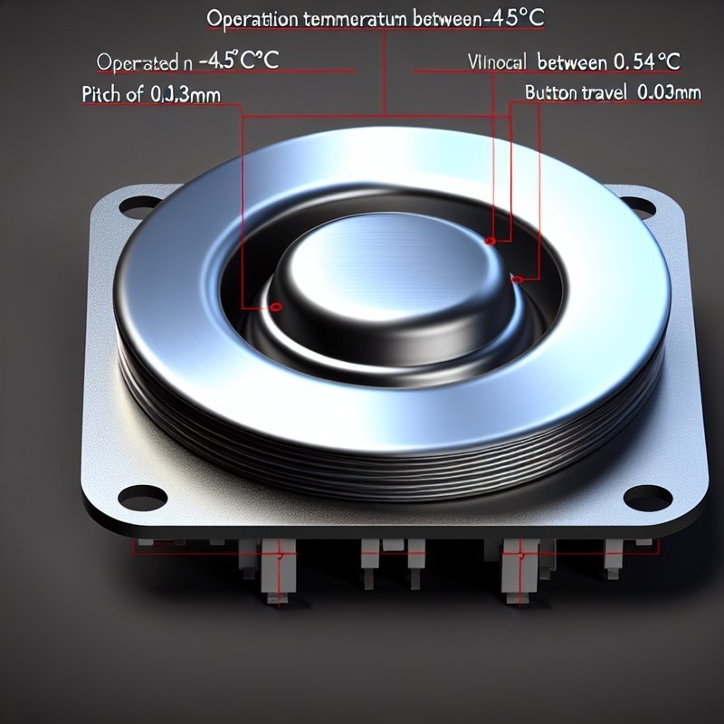 Metal Dome Membrane Switch -40°C to 80°C with 2.54mm Pitch