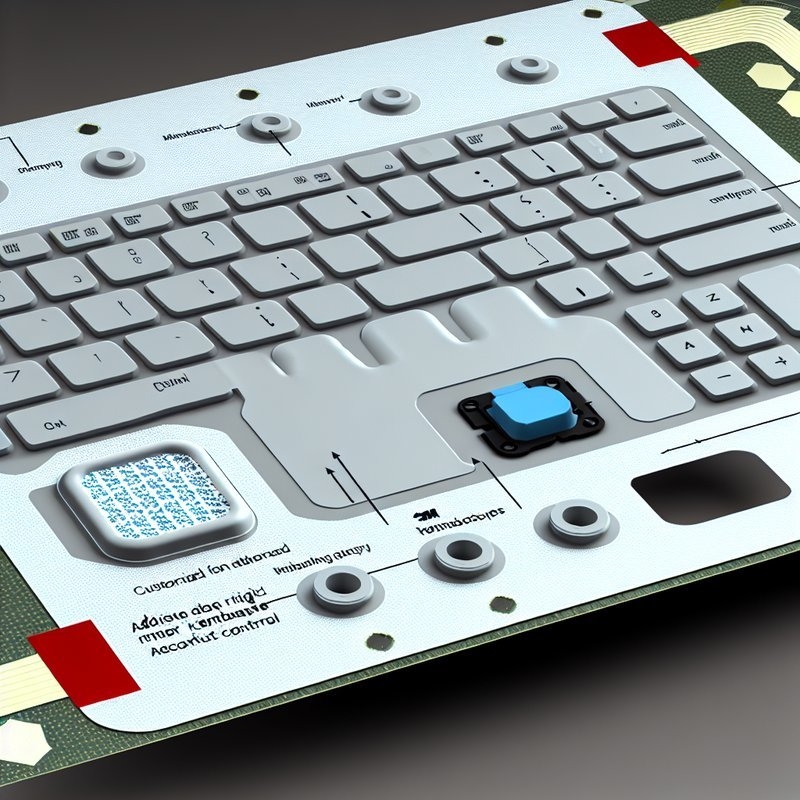 Custom Metal Dome Membrane Switch with 3M or Nitto Adhesive