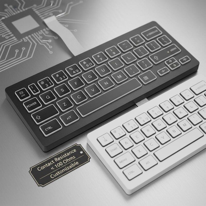 Silkscreen Printing PCB Membrane Switch Black Keyboard Yes White Optional Contact Resistance Less Than 100 Ohms Durable Customizable