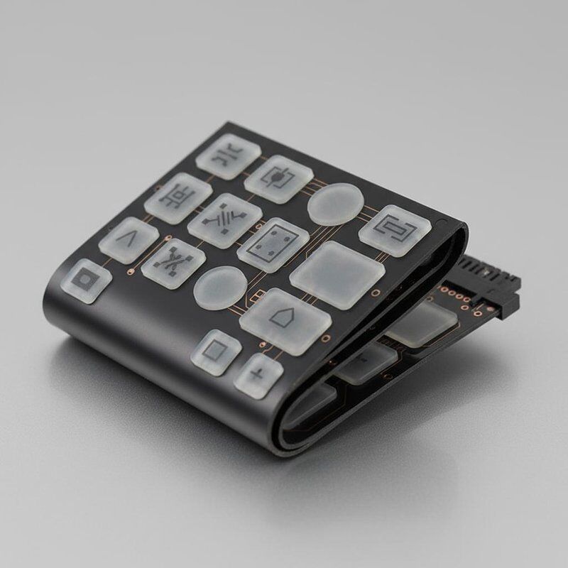 Black Keyboard Integrated Membrane Circuit Switch Offering Pocket Design with Inserts Applicable to Portable Devices and Security Control Systems