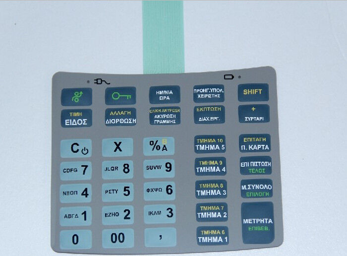 Waterproof SGS PC Rubber Membrane Switch With 3m Adhesive , 25ma - 100mA