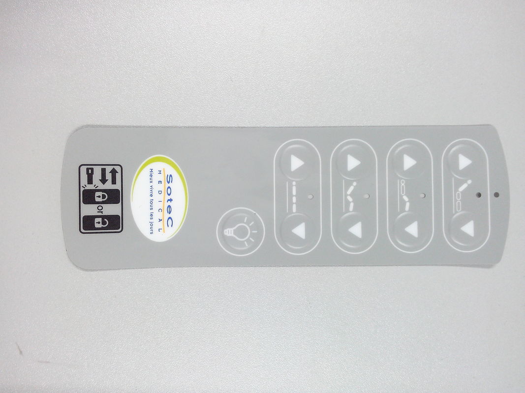 Embossed Concave Convex Membrane Control Panel With 3M Adhesive , Customized