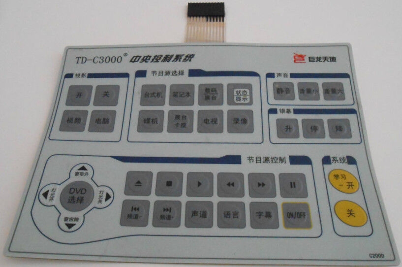 Custom Waterproof Single Membrane Switch Panel With 3M467 / 3M468 Adhesive